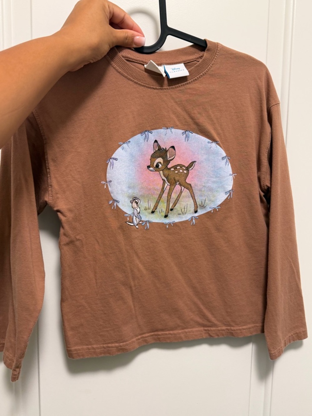 Zara Disney Brown Bambi & Thumper Graphic Long-Sleeve Tee